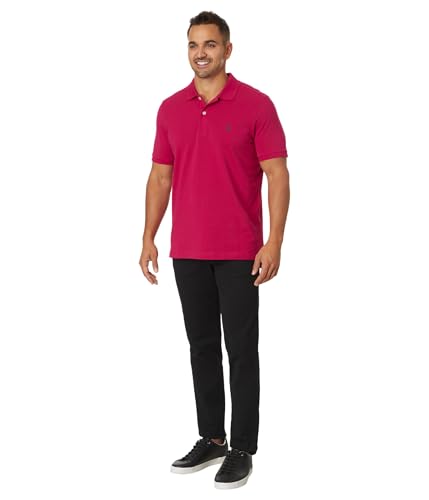 Image of U.S. POLO ASSN. Men Cotton Regular Fit Solid Polo With Small Pony | Two-Button Closure Pique Polo Shirt, Summer Fashion Golf Shirt