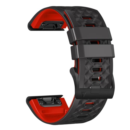 [�����ȓX] �ɓK�pGarmin Fenix 8 7 X 7 7 S 6 X 6 Pro 5 965 955 945 Epix 2�o���h�p��QuickFit 22 mm 26 mm�i�q�V���J�Q���x���g.(Black red,26mm)