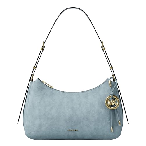 Michael Kors Women's Nolita Medium Top-Zip Convertible Shoulder, Gold-Tone Hardware/Leather, Chambray