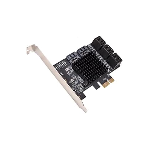 IO Crest 8 Port SATA III to PCIe 3.0 x1 Non-RAID Expansion Card Dual ASM1064 Genuine 6.0bps with 8 Drives Attached Low Profile Bracket, SI-PEX40165 Cover