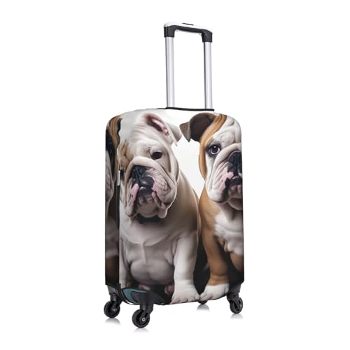 Two Cute Bulldog Dogs Luggage Cover for Suitcase TSA Approved Elastic Suitcase Cover Anti-Scratch Travel Luggage Protector Cover Washable Trolley Case Cover Fit 18-32 Inch Luggage Small3