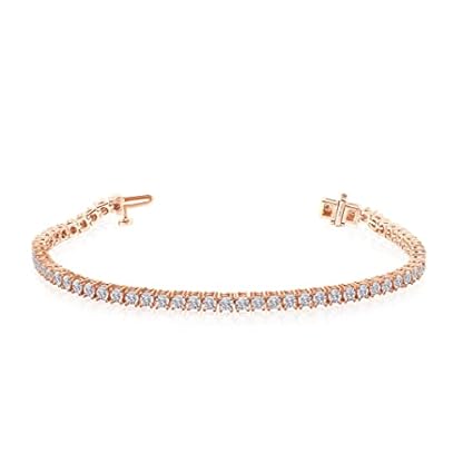 Beyond Brilliance 1/2 Carat Round Natural Diamond Tennis Bracelets for Women | Flash-plated Sterling Silver Bracelets | Fine Jewelry for Her | Gift Box included…