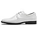 CLOWSE Men's Tuxedo Dress Shoes Patent Leather Oxfords Classic Formal Suit Shoes with Lace-Up,White,9.5