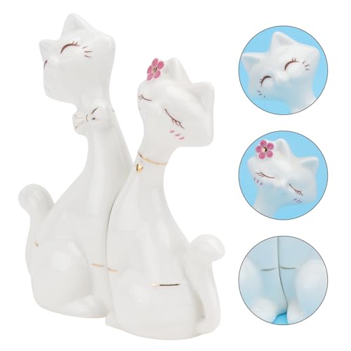 Sculpture chat en céramique au design chic et délicat pour intérieur chic