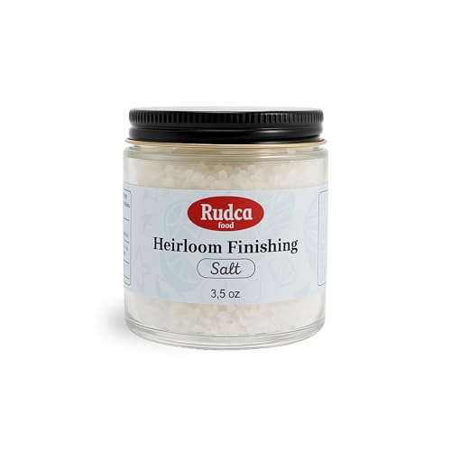 Rudca Food Heirloom Finishing Salt 3.5 oz – 100% Natural Hand-Harvested Gourmet Salt, No Additives