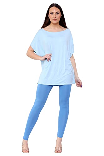 Leggings de viscosa elástica azul celeste para evitar la rigidez del pantalón común
