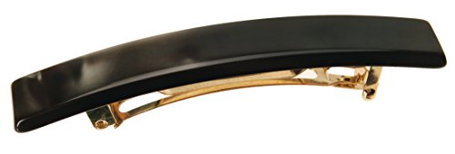 France Luxe Small Luxury Rectangle Barrette, Nacro Slate French Barrette