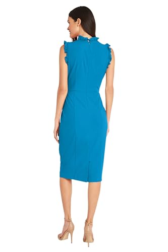 Image of Maggy London Womens Ruffle Neck and Armhole Sheath Dress