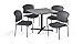 OFM Core Collection Breakroom Set, 42" Square Table in Gray Nebula Finish with X-Style Pedestal Base, 4 Fabric Guest Chairs in Gray (PKG-BRK-163-0006)