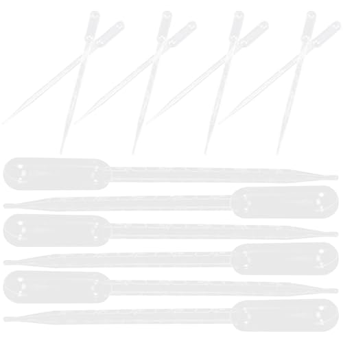 MUCKLILY 5ml Plastic Dropper Pipettes Scale 100pcs Disposable Accurate Liquid Measurement for Home and School
