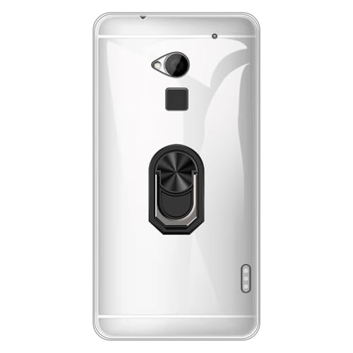 UOGNADGD Coque Flexible + Support à Anneau Compatible avec HTC One Max T6 Housse Antichoc pour Téléphone avec Support Magnétique Style Méca (Clair + Noir)