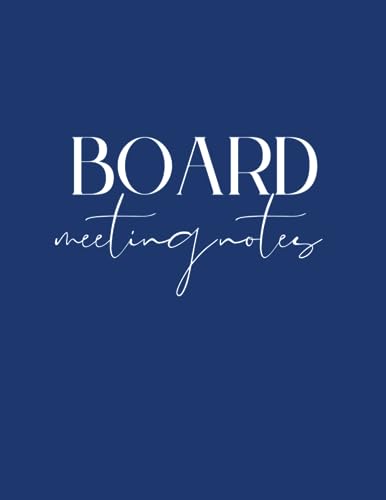 Navy Blue Board Meeting Minutes Notebook