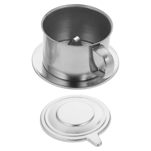VINTORKY Cafetera Vietnamita Filtro de Café Reutilizable de Acero Inoxidable con Malla Fina para Filtrado Preciso y Diseño Tradicional, Cafetera Sola Taza Adecuado para Hogar y Oficina