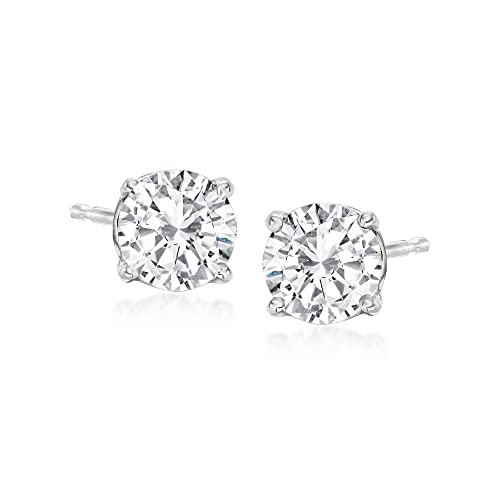 Ross-Simons Platinum Round Diamond Stud Earrings I-J Color /