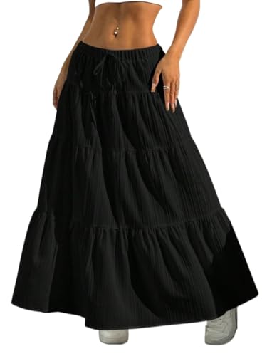 Women's Flowy Trendy Skirt Solid Color Low Waist Skirt