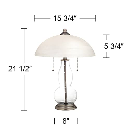 Color + Plus Haute Pink Gourd-Shaped Table Lamp With Alabaster Shade #TOP2