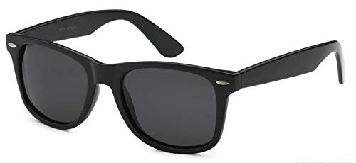 Retro Optix Sunglasses Classic 80’s Vintage Style Design (Black Gloss, Polarized)