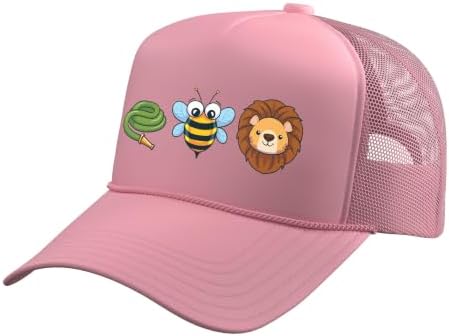 Hose Bee Lion Funny Hoes Be Lying Pun Sarcastic Meme Trucker Hat with Adjustable Mesh Back, Pink