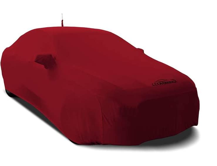 Image of Coverking Custom Fit Exterior Car Cover Designed for Select Mercedes-Benz SL500 Model Vehicles: Satin Stretch Fabric, Dark Red
