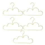 jojofuny 5Pcs Cloud Hangers for Kids Clothes, Gold Cloud Shape Kids Hangers Metal Non Slip Children Clothes Coat Sweater Hangers