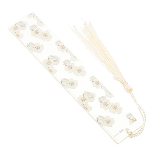 Marque-page floral en résine époxy premium et pompon soyeux