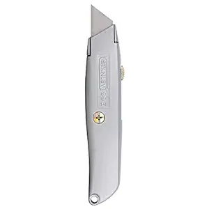 STANLEY 10-099 Classic 99 6'' Retractable Utility Knife with 3 Heavy-Duty Blades for Home & Professional Use Ideal for Camping, GREY