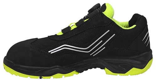 Foto von ELTEN Sicherheitsschuhe AMBITION BOA Low ESD S2, Herren, Leder/Textil, Stahlkappe, leicht, sportlich, Schwarz/Gelb, Größe: 45