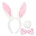 Produktbild W WIDMANN MILANO Party Fashion 5466B - 3-teiliges Hasen Set, Haarreifen mit Ohren, eine Fliege, Schwanz, Bunny Set, Verkleidungsset, Häschen Set, Karneval, Motto Party, Junggesellinnenabschied