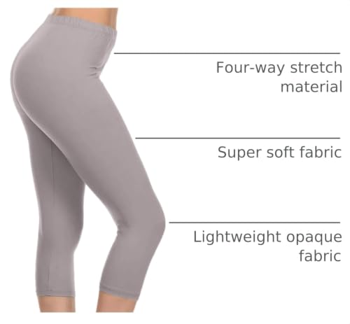 Image of Leggings Depot Women's High Waist Leggings Soft 1 inch Waistband Solid Pants - Regular, Plus, 1X3X, 3X5X