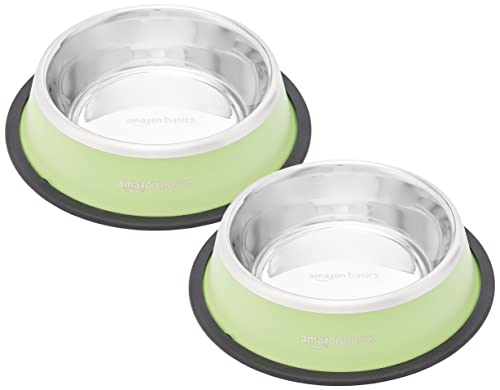 amazon basics Stainless Steel Pet Feeding Bowl,700 Ml,Green (Set of 2),Dog - 21 X 21 X 4.8 Cm (B09RSYPWK5) Amazon Price History, Amazon Price Tracker