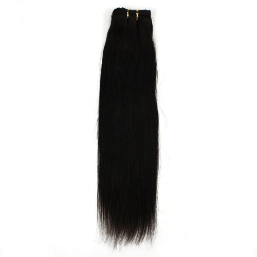 Xiaonibang Hair Extensions Unprocessed Virgin Brazilian Human Hair Weave Weft #1B (12Inch Long 100g/Pcs)