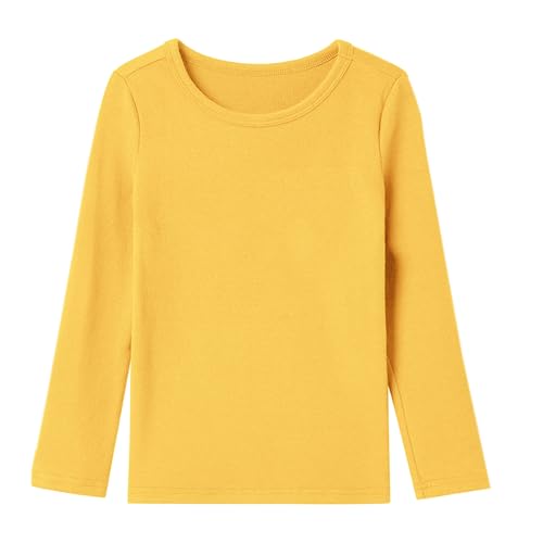 Image of Niyage Toddler Soft Thick Crewneck Tee Tops Girls Comfort Basic Long Sleeve T-Shirt
