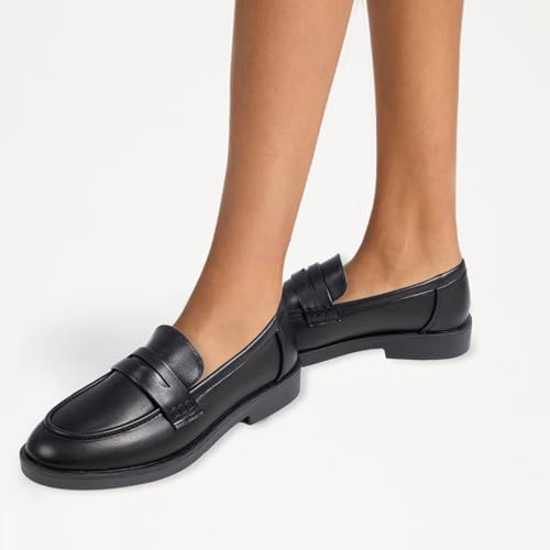 Image of MUSSHOE Loafers for Women Platform Chunky Comfortable Slip-On Womens Loafers Fashion Business Work Dressy Casual Shoes