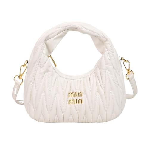 Women's Textured Crescent Crossbody Handbag, Wrinkled Shoulder Bag, High-end Versatile Design