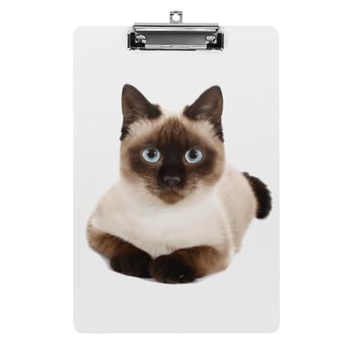 クリップボード シャム猫 シャムネコ A4サイズ対応 クリップファイル バインダークリップ 用箋ばさみ ファイルボード メモ帳 縦型 書類整理 おしゃれ かわいい 筆記 多機能 壁掛け プレゼント