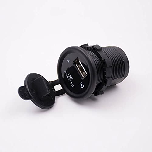 5V 2.1A Single USB Car Charger Socket with Dust Cover Voltage Digital Display for Marine Truck Motorcycle Car etc