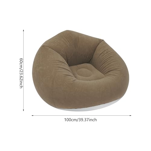 Image of 9 Pcs Inflatable Bean Bag Chairs for Adults with Foot Air Pump, Blow up Couch, Folding Portable Inflatable Couch Lazy Sofa for Outdoor Movie Night Camping (Coffee)