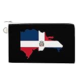 Dominican Republic Map Flag Coin Purse Cute Canvas Wallet Card Holder Pouch Makeup Bag with Zip for Men Women