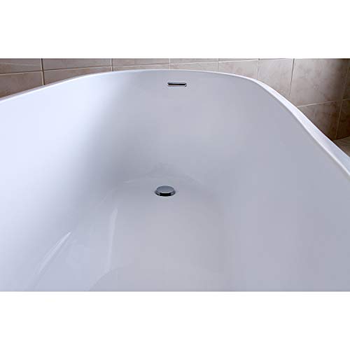 Kingston Brass Vtrs683128 68-Inch Contemporary Freestanding Acrylic Bathtub, White #TOP7