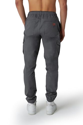 Smith & Solo Cargohose Herren – Chino Hose Cargo Hosen Stretch, Arbeitshosen Baggy Baumwolle, Activewear für Herren mit Taschen Kordelzug (Anthrazit, M)
