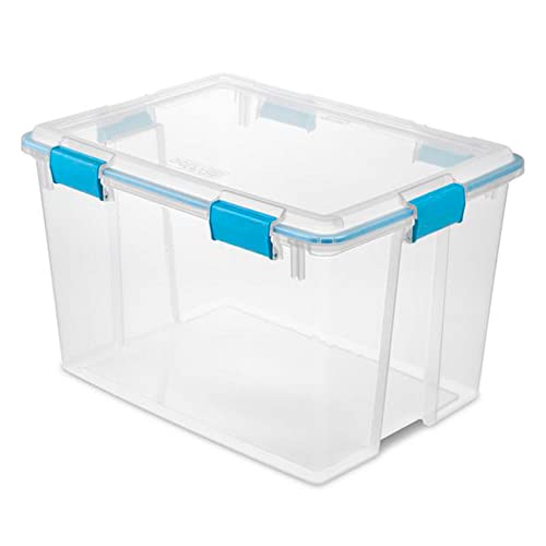 Sterilite 80 Qt Gasket Box, Stackable Storage Bin with Latching Lid and Tight Seal, Plastic...