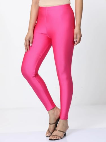 Image of Women's Nylon Shimmer Leggings | Ankle Length | Slim Fit | Stretchable Spandex Leggings | Shiny Finish | Casual Wear & Special Occasion