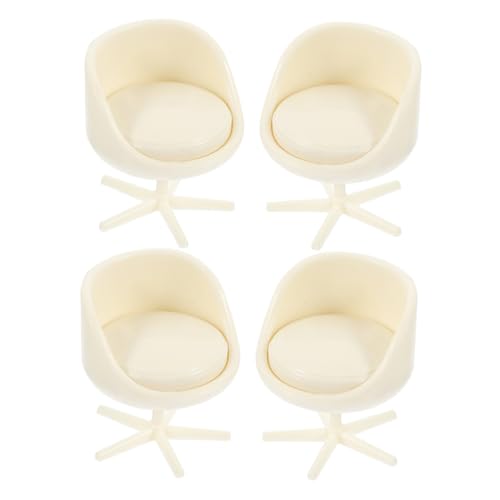 SUPVOX 4 Stück Kleiner Möbel Abs Drehbare Puppenstühle 1:20 Kunststoff Miniaturstühle Für Puppenhaus Dekoration Und Modellbau