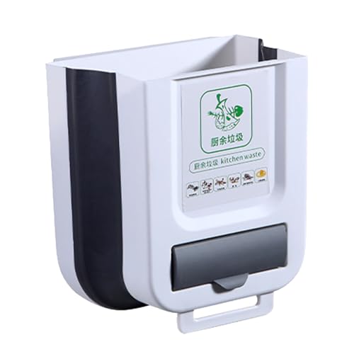 Duroecsain Cubos de Basura Plegable Colgando - 10L Bote de Basura Portátiles Extraible para Puerta de Gabinete, Coche, Oficina