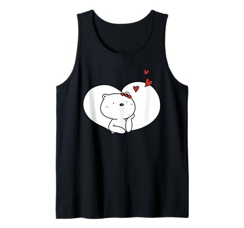 Oso de Peluche con corazón Divertido diseño Unisex para Hombres y Mujeres Camiseta sin Mangas
