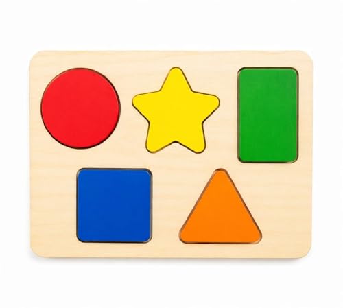 Image of Wooden Shape Sorting Puzzle for Kids | Color Recognition & Matching Toy | Montessori Learning Board for Toddlers (2,3+ Years)