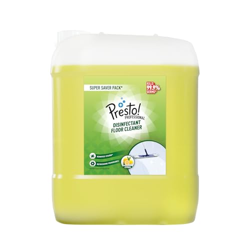 Amazon Brand - Presto! Professional Disinfectant Floor & Surface Cleaner | Citrus | 10 Litre | Kills 99.9% Germs