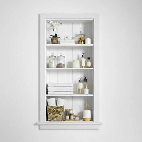 Houseables Recessed Medicine Cabinet, Recessed Wall Niche, Medicine Cabinet Insert, Bathroom Niche, In Wall Shelf, Insert for Drywall, Between Studs Shelf Replacement, Without No Mirror, 14x36 (17x38)