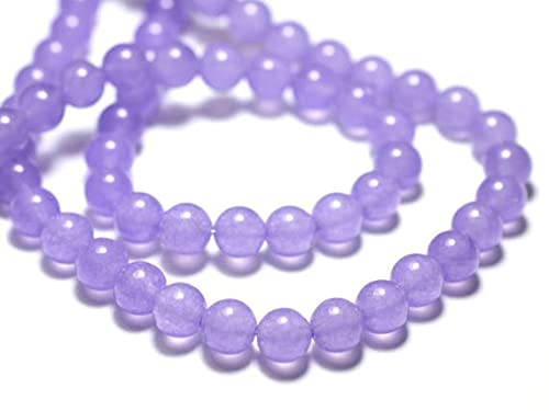 Perles en jade 8 mm pour créer vos bracelets d'été violet lavande LKBEADS