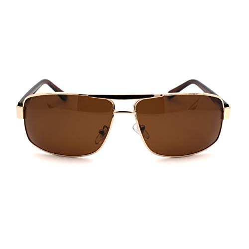 SA106 Mens Polarized No Glare Lens Rectangular Pilots Sunglasses2